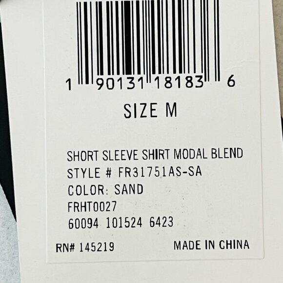 NWT FRYE Men Ultrasoft Modal Blend Sand Stretch Premium Sleepwear T-shirt Size M - Picture 7 of 10